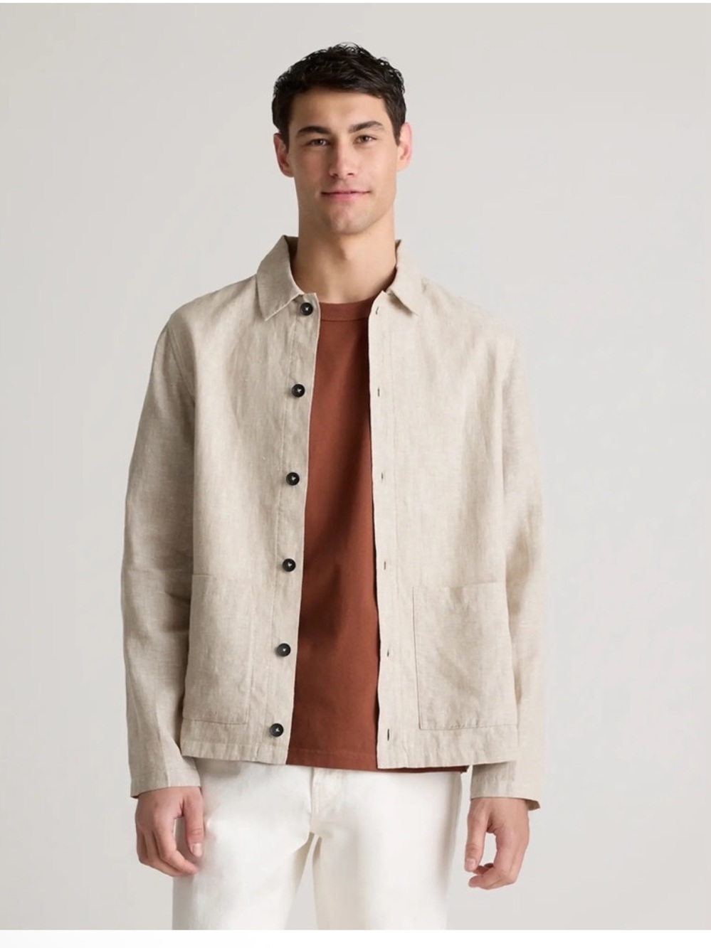 Quince 100% European Linen Shirt-Chore Jacket, Flax Oatmeal, Size XL, NWT